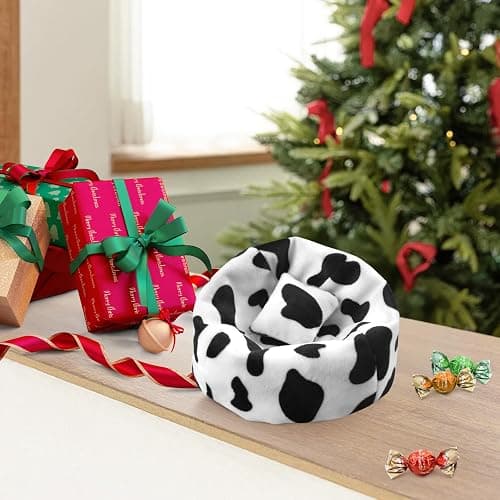 Doll Car Seat Compatible with Labubu, Handmade Bean Bag Chair for 15-17cm Doll, Anti-Slip Bottom, Cute Doll Accessories for Display, Fans&Collectors Gifts, Durable Corduroy Fabric (Cow Print) thumbnail 6