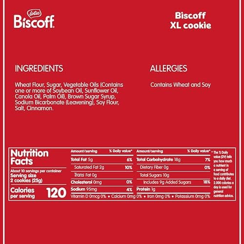 Lotus Biscoff Cookies, Caramelized Biscuit Cookie Snack, Dispenser Box (20 sleeves of 2 extra large cookies) Vegan, 0.9 Ounce (Pack of 20) thumbnail 2