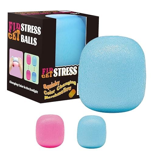Fidget Toys Stress Balls for Kids & Adults - Changes Color in The Sun -Slow Rise Dough Ball - Fidgets for Classroom - Squishy Fidget Toys Stretchy Squeeze Stress Relief Balls for Anxiety - Image 1