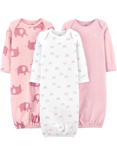 Simple Joys by Carter's baby-girls 3-pack Cotton Sleeper Gown - Image 1