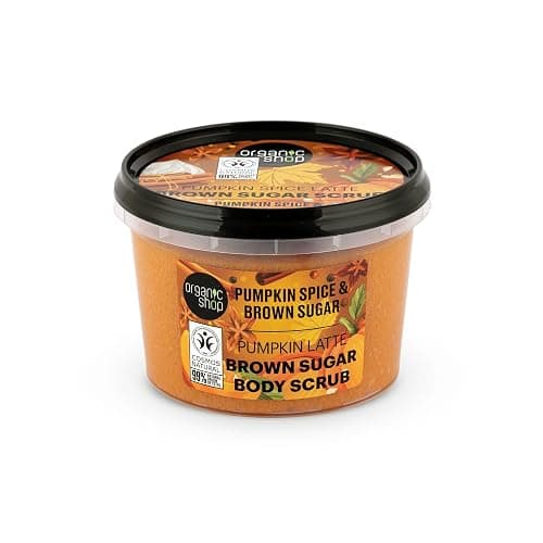 Organic Shop 250ml Body Scrub Pumpkin Spice Latte Brown Sugar - Image 1