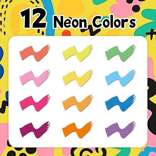 SRUOLOC 12 Neon Colors Jumbo Markers, 15mm Jumbo Felt Tip, Acrylic Paint Markers for Rock Painting, Poster, Stone, Ceramic, Glass, Wood, Canvas thumbnail 2