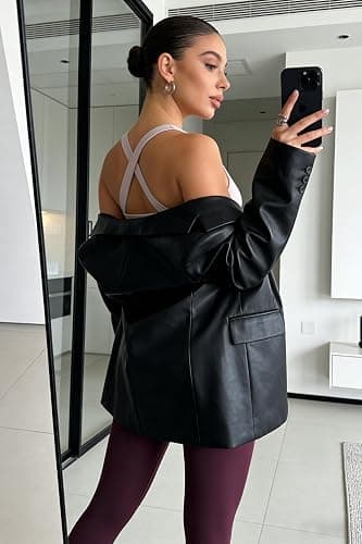 Workout Sets for Women 2 Piece Seamless High-Waisted Leggings & Cross Back Padded Sports Bra for Yoga Pilates thumbnail 7