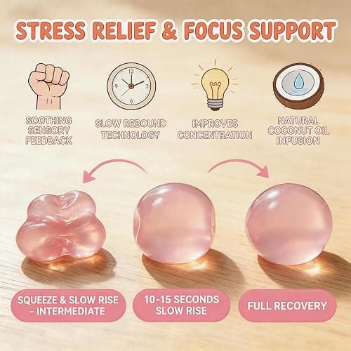2PCS Coconut Oil Squishy Stress Ball,Handmade Slow Rising Squishy,Non-Sticky Sensory Fidget for Stress Relief Easy to Clean,Improving Focus. thumbnail 5