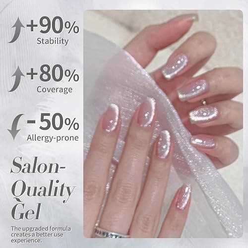 Born Pretty Cat Magnetic Eye Gel Nail Polish, Iridescent Glitter Super Shine NailGel Polish Soak Off Led Gel Polish Art Gel Manicure Nail Salon DIY Gifts 15ML thumbnail 5