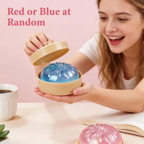Dumpling Squishies,3.4inch Colorful Dumpling Stress Balls, Fidget Sensory Toy, Squeeze Dough Ball Stress Relief Hand Toys with Food Steamer,Dumpling Squishy Mystery Box, 2 Colors Random (1pack) thumbnail 5