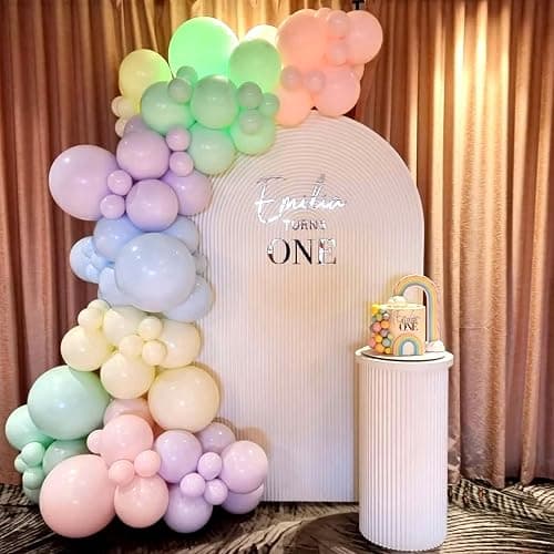 Pastel Balloons, 12 Inch 35PCS Light Pink Blue Yellow White Latex Balloon, Multicolor Balloon for Kids Graduation Easter Wedding Rainbow Party Birthday Bridal Baby Shower Party Decorations Supplies thumbnail 2