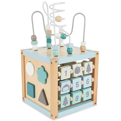 BIECO Cube D'activité Bois, Jeu 1 an Motricité Bébé, Table, pour activité - Image 1