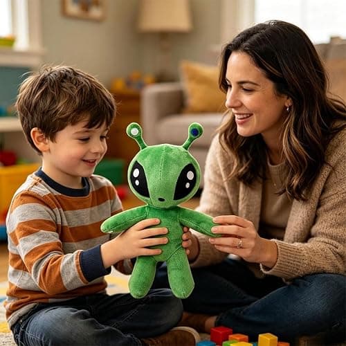 Alien Plush Toy,Green Alien Plush Doll,Soft Alien Creature Pillow for Home Kids’Room Decor,Gift for Animation Fans and Doll Toys thumbnail 2