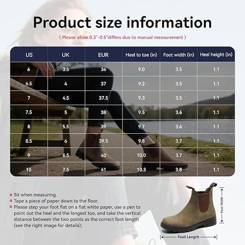 Cestfini Outdoor Chelsea Hiking Boots For Women | Slip-on lightweight design, water-resistant, non-slip, cushioned comfort for all-day wear thumbnail 6