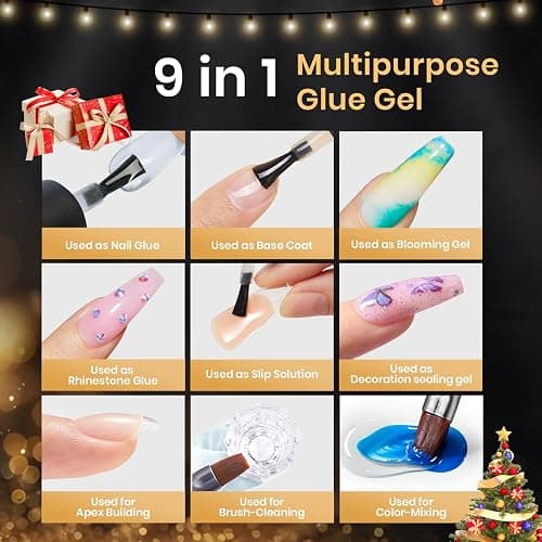 Beetles Gel Nail Extension Kit Almond Shape, Easy 9 in 1 Glue Uv Led Set Etch X Nail Tips Short Almond Half Matte Tips, Gift for Women & Girls, 504 pcs thumbnail 6