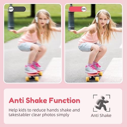 Digital Camera, FHD 4K Digital Point and Shoot Camera with 16X Zoom Anti Shake, 48MP Compact Small Camera with 32GB Card for Boys Girls Kids Shell Pink thumbnail 3