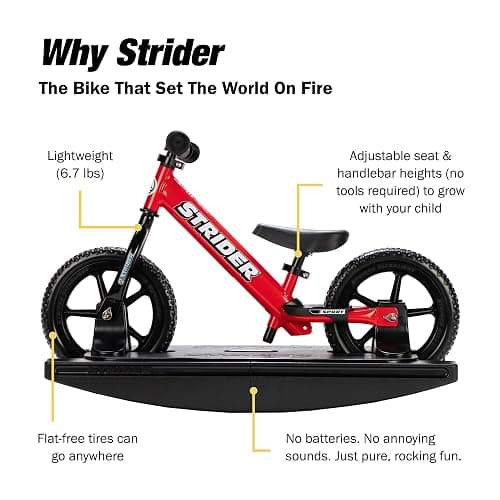Strider 12” - Helps Teach Baby How to Ride a Balance Bicycle - for Kids 6 Months to 4 Years - Easy Assembly & Adjustments thumbnail 5