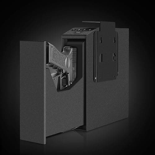 Digital Slider Handgun Gun Safe, Pistol Safe for Nightstand, Desk, Bed Side, Wall, Truck - Auto Sliding Door Hand Gun Safe for Pistol thumbnail 5