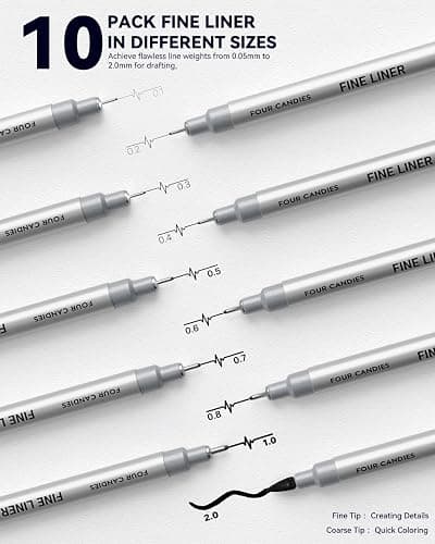 Four Candies 73PCS Advanced Art Supplies Drawing Kit with Fineliner Pens, Mechanical Pencils, 3-Color Sketchbook, Charcoal Sticks,Pastels for Sketching Drawing Comics Gifts for Professionals Artists thumbnail 2