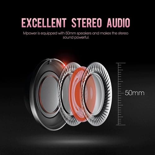 USOTSO MPOWER Stereo Gaming Headset for PS4, PC, Mobile, Noise Cancelling Over Ear Headphones with Retractable Flexible Mic & Soft Memory Earmuffs for Laptop Mac Games-Angel Edition thumbnail 6