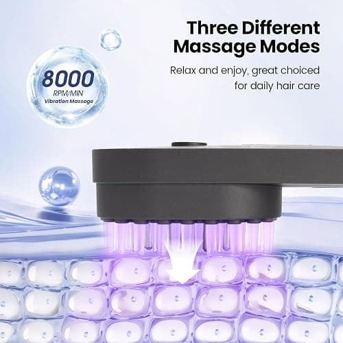 UNIWA Scalp Massager Hair Growth Brush, Hair Oil Applicator, 3 in 1 Scalp Massage Tool, Head Scalp Massager for Relax, Cordless Electric Brush for Hair Care, Oil Dispenser Comb, Mothers Day Gifts,Grey thumbnail 2