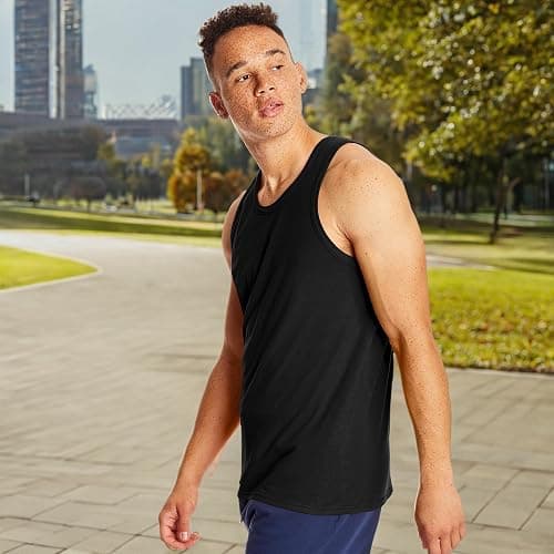 Hanes Men’s Performance Tank, X-Temp Moisture-Wicking Tank Top, Solid Colors, 2-Pack thumbnail 8
