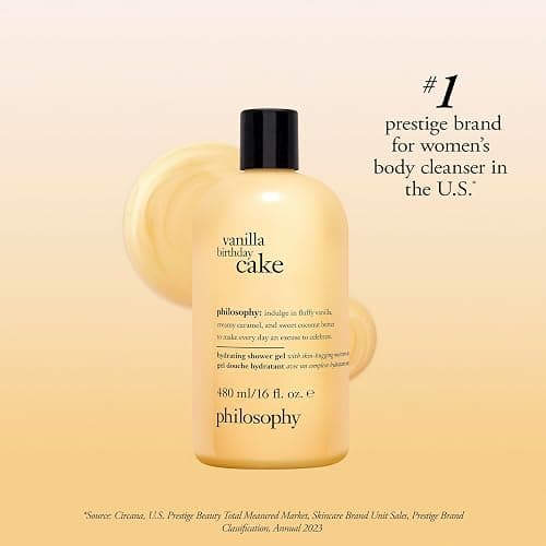 philosophy vanilla birthday cake shower gel | 480ml | bubble bath | body wash thumbnail 2