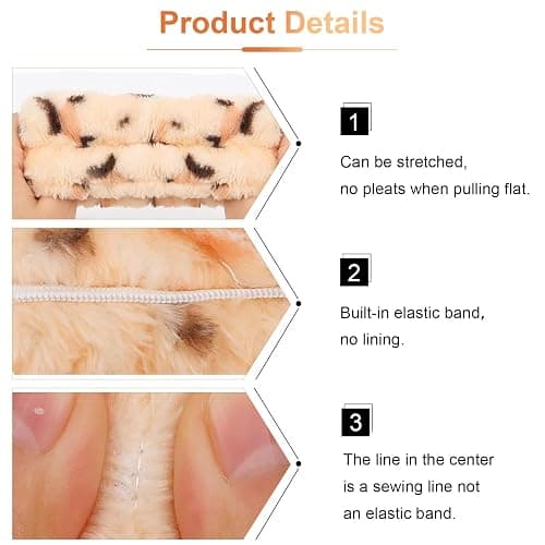 VELSCRUN 6 Pack Spa Headband, Makeup Headband, Face Wash Headbands, Skincare Headbands, Leopard Sponge Hair Band Bow Tie Spa Head Band for Washing Face Wristband Set Hair Accessories for Women Gifts thumbnail 5