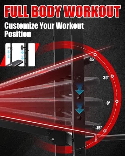 OPPSDECOR Standard Weight Bench Set with Squat Rack, 600LBS Adjustable Bench Press Set with Leg Extension and Leg Curl, Foldable Flat Incline Decline Workout Bench for Home Gym Full Body Training thumbnail 3
