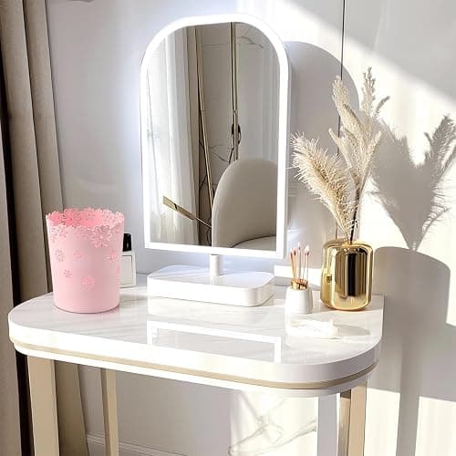 Mini Wastebasket 1.8 Gallons Small Pink Trash can Room Decor Hollow Flower Shape Plastic Lidless Round Garbage Container Bin for Bathroom, Kitchen, Bedroom, Home Office, College Dormitory (Pink, M) thumbnail 5