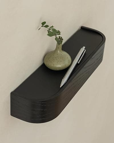 Kazai. Key Holder 'Toke' | Minimalist Key Hook Design from Berlin | Modern Key Holder Wall Mount with Wooden Shelf | Key Rack for Wall as Entryway Organizer | Oak, Black thumbnail 4