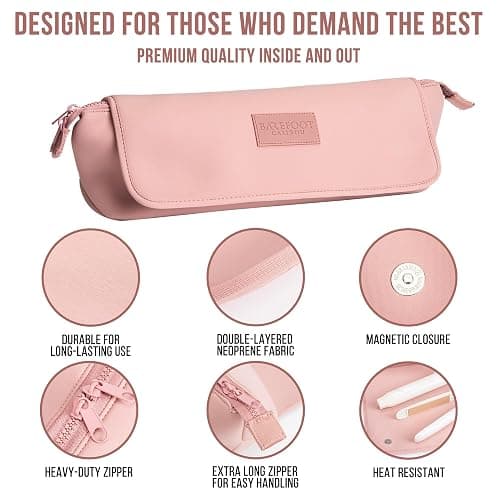 BAREFOOT CARIBOU Hair Tools Travel Bag and Heat Resistant Mat for Flat Irons, Straighteners, Curling Iron, and Haircare Accessories, 2-in-1 design, with Interior Pockets, Portable Organizer thumbnail 8
