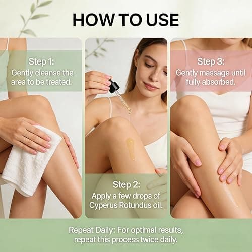 YUEPLATTNMAY Cyperus Rotundus Oil, Natural Cyperus Rotundus Oil for Hair Removal, Reduces Body Hair Growth, Moisturizes & Soothes The Skin, Shrinkes Pores, Suitable for All Skin Types, 2.02 Fl oz thumbnail 7