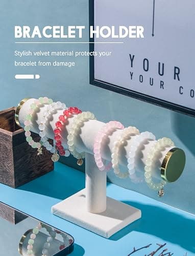 Ausalivan Bracelet Holder Stand,Bracelet Organizer Display for Selling,Bangle Organizer for Women,Watch Storage Holder for Men,Jewelry Business Supplies (Beige + metal lid) thumbnail 4