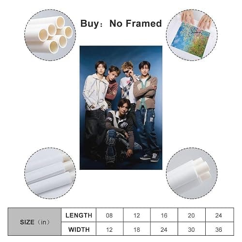 KJDSMOM KPOP POSTER CORTIS (1) Pretty Classic And Retro Posters Wall Art For Living Room And Bed Room Pop Music Canvas Prints Aesthetic16x24inch(40x60cm) Unframe-style thumbnail 2