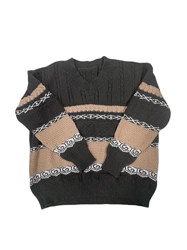 Women Y2K Argyle Striped Pullover Sweater Casual Long Sleeve Round Neck Vintage Preppy Style Pullover Knitwear thumbnail 4