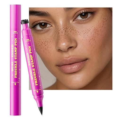 Dual-Ended Freckle Stamp Pen,Sponge Stamp & Precision Tip,Caramel Brown 03 | Soft sponge stamp, precision tip, realistic faux freckles, waterproof, long-lasting, buildable color, natural or bold looks - Image 1