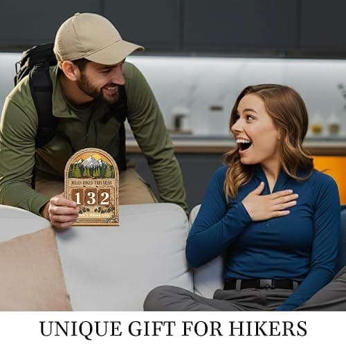Personalized Miles Hiked This Year Tracker Sign, Custom Wooden Hiking Log Counter, Unique Hiking Gifts for Men Women, Cool National Park Gifts for Hikers, Adventurers, Outdoor Enthusiasts, Adventure Trail Decor thumbnail 4