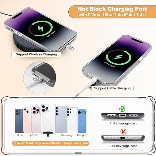 YFWE Clip and Go Strap for Phone with Wallet Crossbody, Adjustable Phone Lanyard with Detachable RFID Wristlet Wallet, Black (L) thumbnail 8