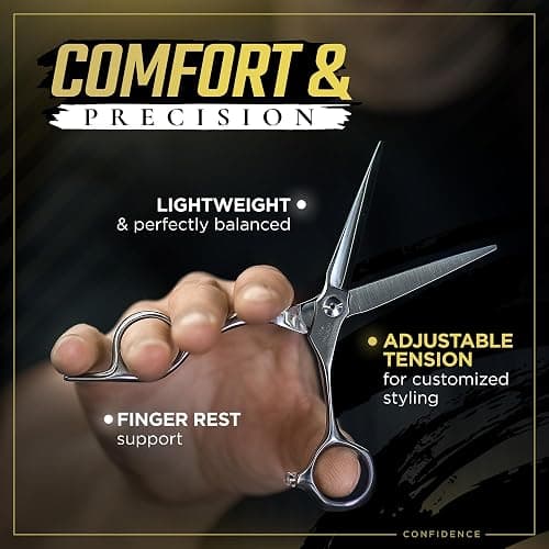 Fagaci Professional Hair Cutting Scissors 5” Japanese Steel for Ultra-Precise Cuts, Razor Sharp Blades Hair Scissors for Women & Men, Extreme Durability Hair Shears, Hair Cutting Barber Scissors thumbnail 5