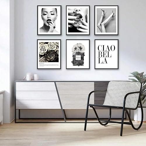 Fashion Black and White Wall Art Prints Glamour Photography Perfume Inspirational Quote Canvas Print Poster Gallery Retro Vintage Beauty Room Bedroom Wall Decor (8"x10" UNFRAMED) thumbnail 4