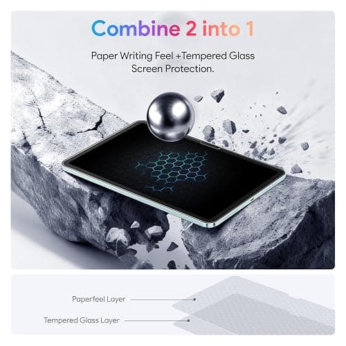 KCT 2 Pack Paperfeel Glass Screen Protector for iPad Air 11 Inch M4/M3/M2 | Tempered Glass with Bubble-Free Installation Tray, Matte Surface Mimics Paper for Writing and Drawing, Anti Glare thumbnail 5