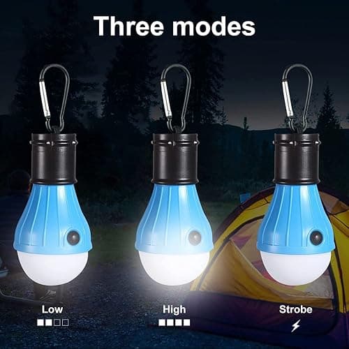LED Camping Tent Lantern, Portable Outdoor Waterproof Emergency Light Bulb | Battery Powered with Clip Hook, Super Bright, for Hiking, Party，Camping, Fishing, Power Failure (5 Packs, Multi-Color) thumbnail 6