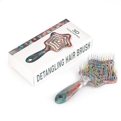 BLUSHMARKS Detangling Wet Hair Brush for Thin or Straight Hair, Vented Detangler Hairbrush with Double-Layered Ultra and Soft-Nylon Bristles for Wet or Dry Hair, Gift for Women Girls Kids thumbnail 7