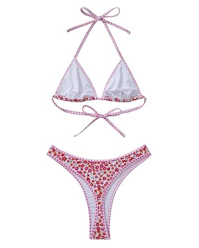 SUUKSESS Women Sexy Thong String 2 Piece Bikini Set Cheeky Halter Swimsuit thumbnail 4