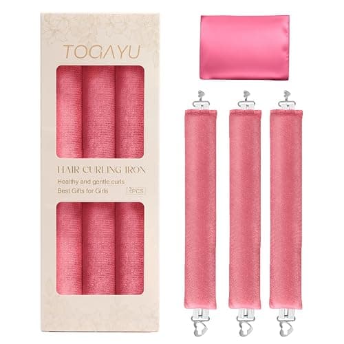 Togayu Heatless Curls Overnight Hair Care Set - Jumbo Velvet Hair Curlers | No Heat Hair Rollers for Women, Comfortable Sleep-In Hair Rollers with Satin Scarf, No Heat Damage Curling Rods for All Hair - Image 1
