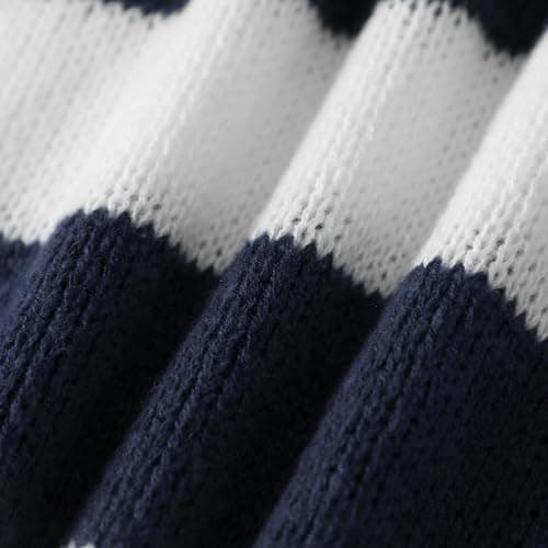 Women Y2K Striped Oversized Sweater Crewneck Long Sleeve Vintage Aesthetic Knit Pullover Tops Teens Cute Preppy Sweater thumbnail 7