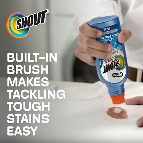 Shout Advanced Stain Remover Gel for Clothes Laundry, Ultra Concentrated Gel with Built-in Scrubber Brush for Deep Set-In stains, 8.7oz thumbnail 4