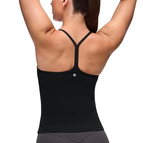 CRZ YOGA Butterluxe Y Back Tank Tops | Built in Bra, Light Support, Removable Pads, Yoga, Extremely Soft, Scoop Neck, Spaghetti Straps, for Women - Image 1