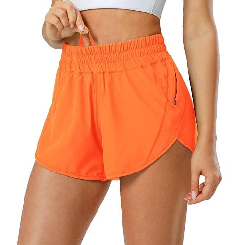 Aurefin Athletic Shorts for Women,Women's Quick Dry Workout Sports Active Running Track Shorts with Elastic and Zip Pockets - Image 1