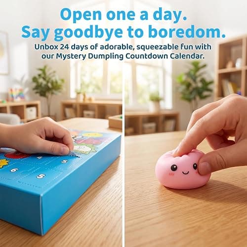 Fanskaty 24Pcs Dumpling Mystery Box,Dumplings Squeeze Stress Balls for Adults,Soft and Squeezable Stress-Relieving Dough, Birthday Gifts (24Pcs-A) thumbnail 5