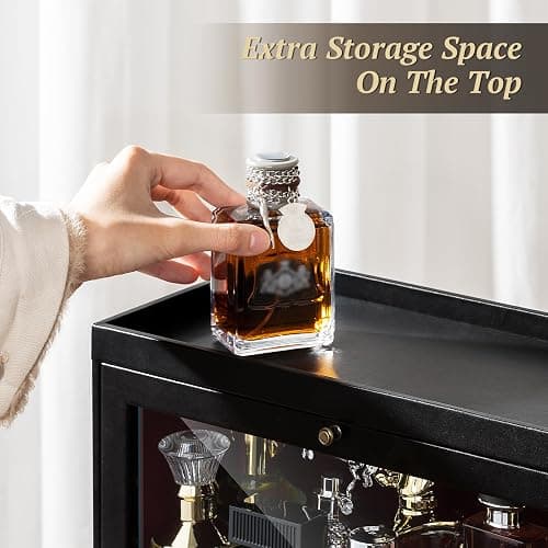 Emfogo Cologne Organizer, Leather Perfumes Organizer for Dresser, Large Capacity Dustproof Cologne Holder with Drawer Storage Perfume Stand Organizer, Ideal Gift for Loved ones thumbnail 5
