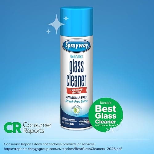 Sprayway Glass Cleaner Foaming Aerosol Spray, 19oz, Pack of 2 | Ammonia-Free, Streakless, Fast-Acting | Cleans & Polishes Glass Surfaces | Fresh Scent, Removes Fingerprints, Dust, Dirt, Smoke Film thumbnail 2