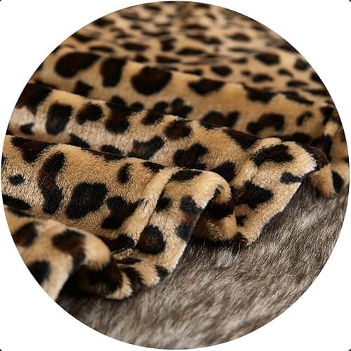 DREAMLANDING Fleece Throws For Sofa Bed Chair Soft Colorful Oversized, Decorative Ultra-Plush Throw Blanket (130x150cm, Cheetah) thumbnail 4